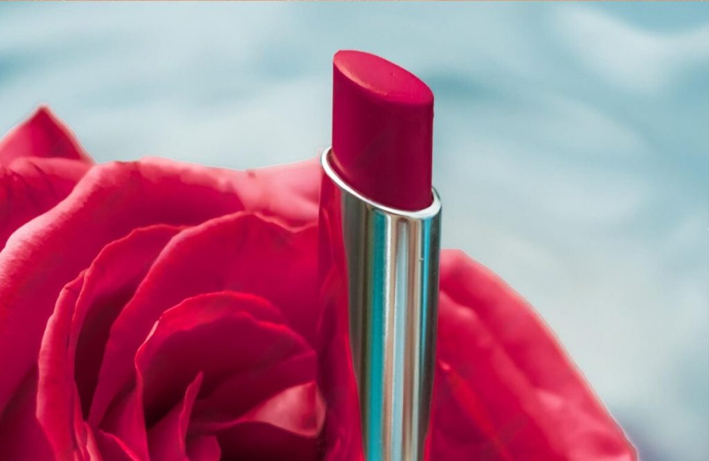 Blush and rose lipstick