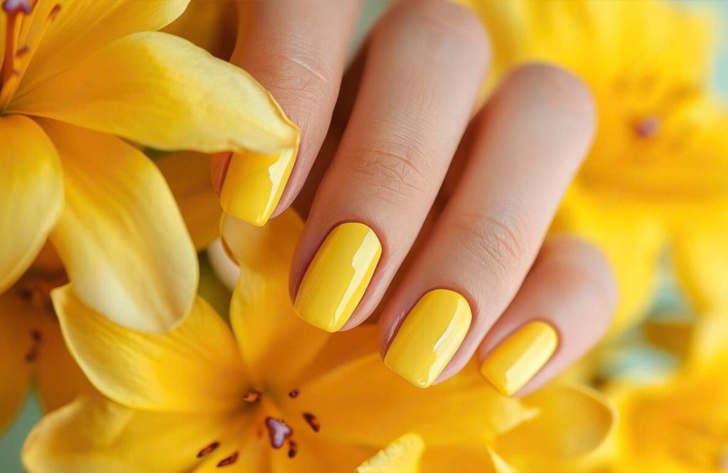 Yellow nail colour